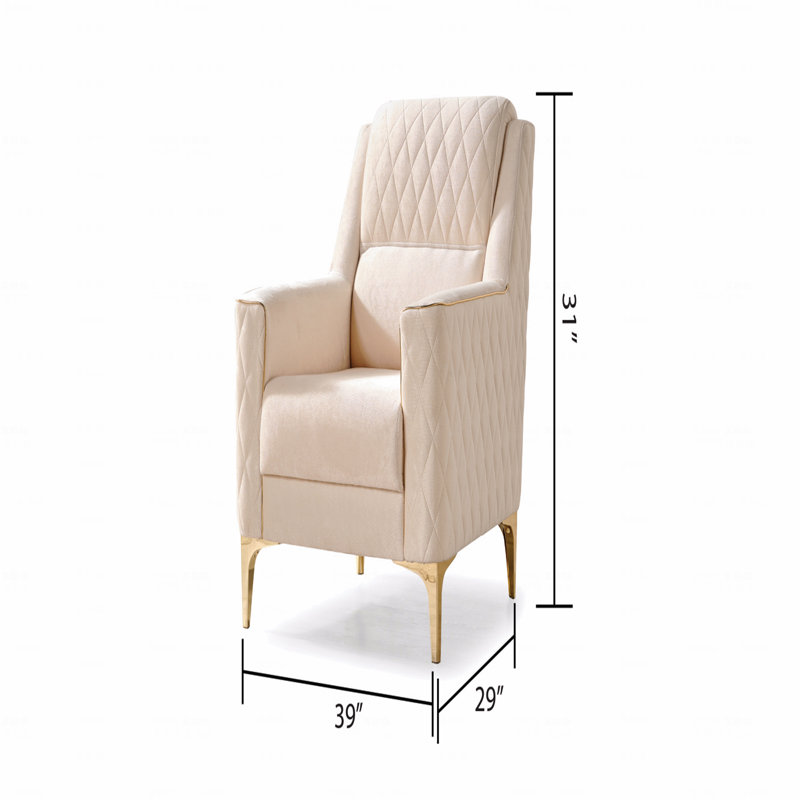 Chaise d'appoint de style moderne, Ivoire ivoire