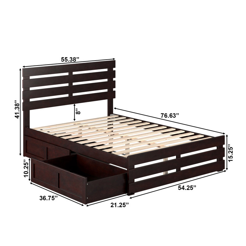 Aaliyah-Skye Solid Wood Slat Storage Bed, Full