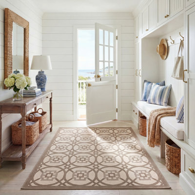 Tapis beige à motif géométrique Herefordshire