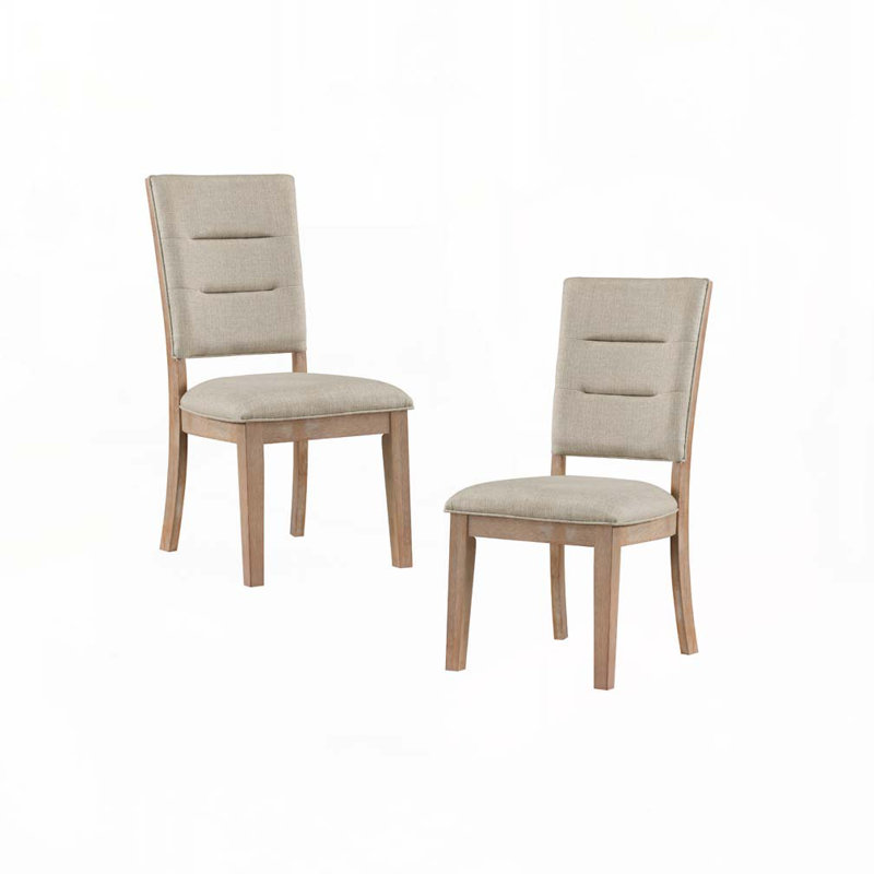 Ensemble de chaises de salle à manger rembourrées en tissu avec dossier en échelle, 4 pieds en bois