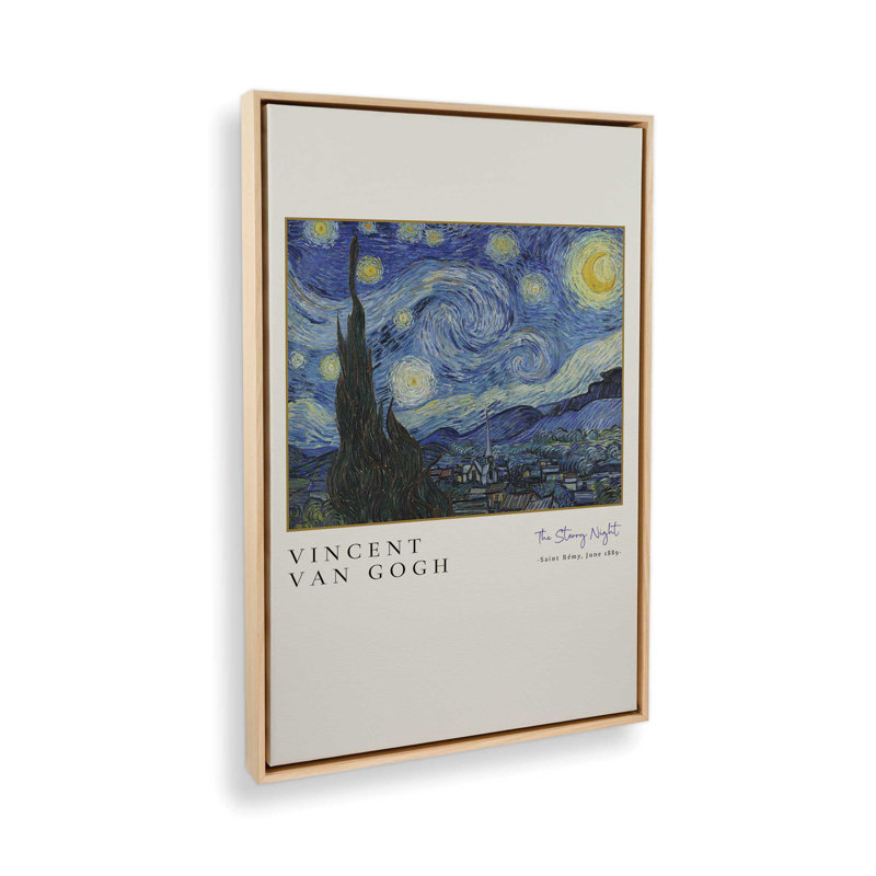 La nuit étoilée de Van Gogh, Cadre flottant noir satiné, H 36,75 po x l 24,75 po