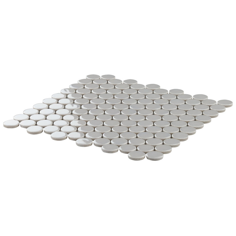 Zen 12.32'' W x 12.99'' L Ceramic Penny Round Mosaic Floor and Wall Tile (1.11 sq. ft./ each), Gris
