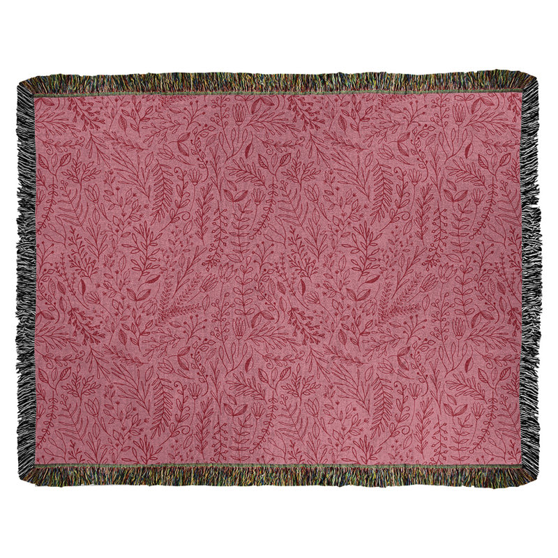 Couverture en coton tissé Katelyn Elizabeth Ditsy, l 50 po x L 60 po, Rouge