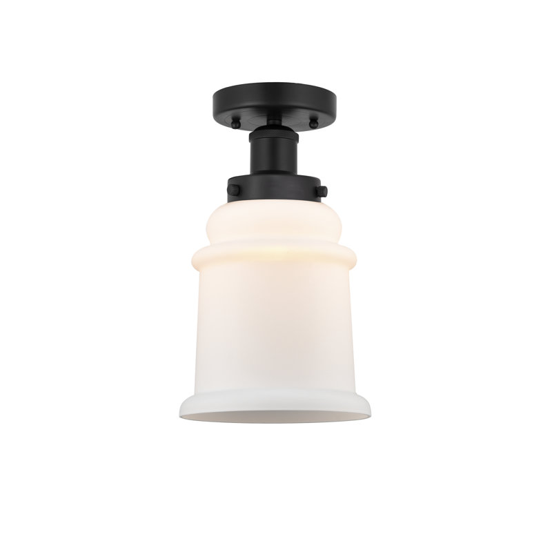 Plafonnier semi-encastré en verre Alvi, Noir mat, Blanc mat