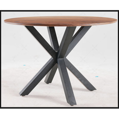 Table de salle à manger 42,1 "de style Mid-Century NOIR pour 4 à 6 personnes avec plateau rond en MDF