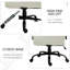 Chaise de bureau robuste de 500 lb, style grand et grand, hauteur réglable, lin blanc crème, siège pivotant, capacité, tissu en lin, blanc