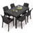 Portici Rectangular Dining Table, Rattan Effect Multipurpose Garden Table, 150X90H72 Cm-762958723