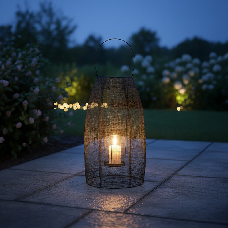 Cockrell Metal Tabletop Lantern, 70cm H x 28cm W x 28cm D