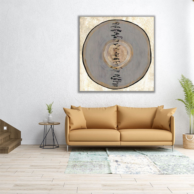 Oriental disque 2 - reproduction d'art sur toile, H 20 po x l 20 po