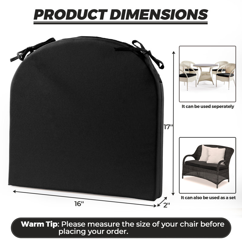Outdoor 2'' Seat Cushion, Black