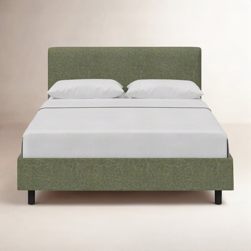 Arianna Upholstered Standard Bed, Full / Double, Performance Velvet Emerald