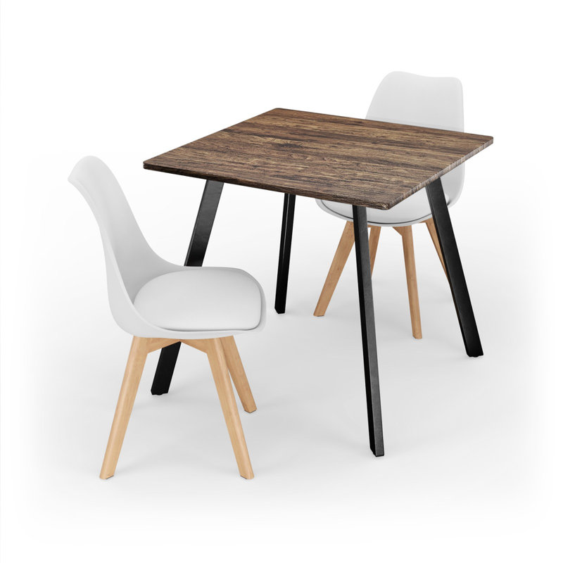 2 - Person Dining Set, Rustic Oak / Yellow