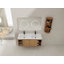 Meuble-lavabo mural 48 po avec double lavabo et support de rangement, portes à fermeture douce, armoire combinée (KD-Packing)