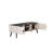 Haley 55" Mid-Century Modern 1-Shelf TV Stand for TVs up to 46" in Black Marble and White-1066009545