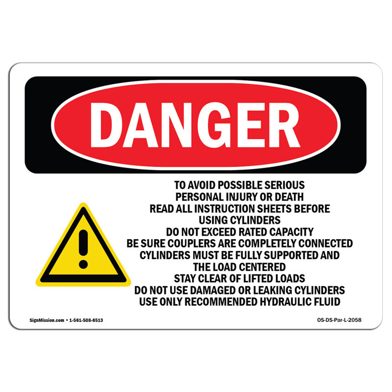 Signe de danger, H 12 po x l 18 po x P 0,1 po