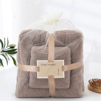 Soft Microfiber 270g Lace Bath And Face Towel Set, Absorbent Wearable Towel For Women, 28.7x51.2in Color D