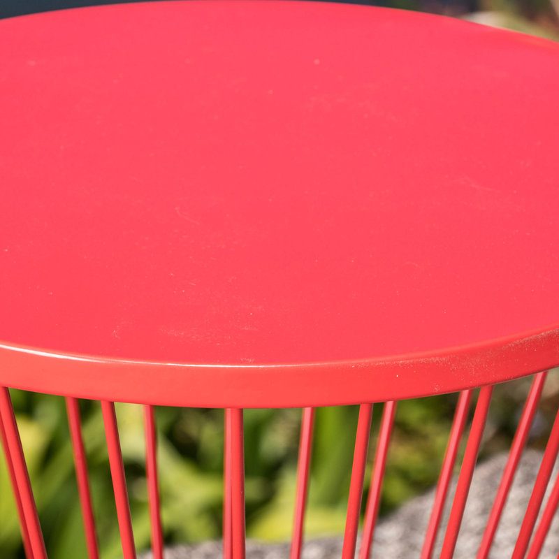 Table d'appoint moderne rouge, 16 po avec fer thermolaqué et style tendance l 16,69 po x H 21,61 po