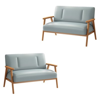 Modern Simple Cafe Benches Faux Leather Upholstered Bench