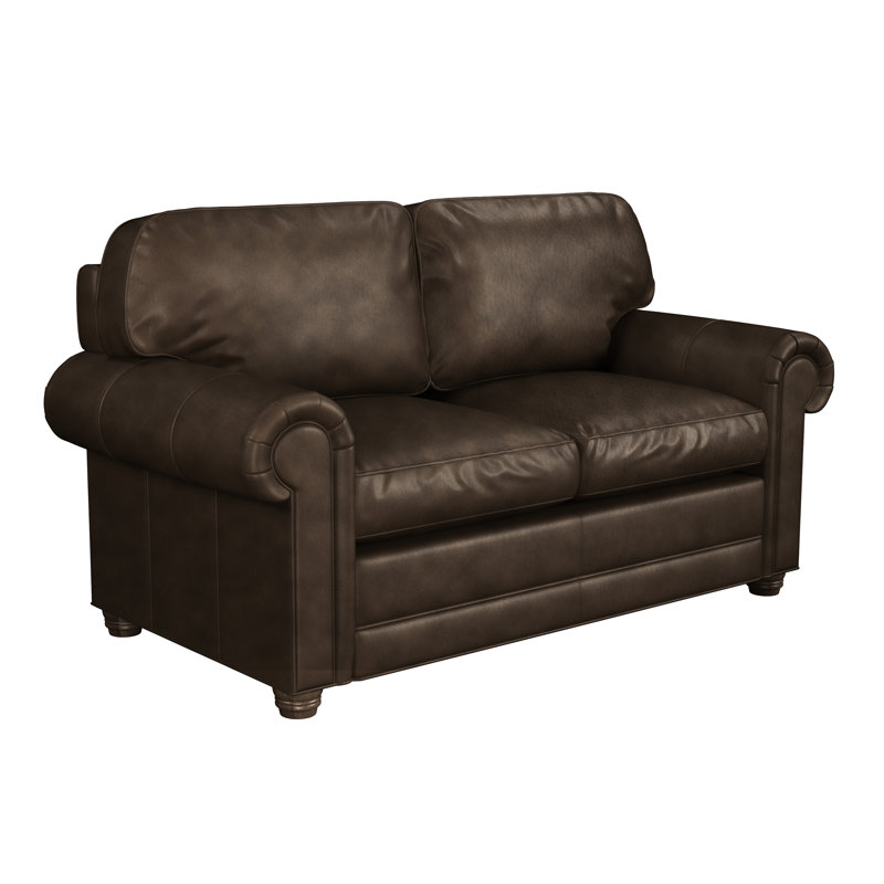 Causeuse Starisha, Cuir véritable châtaignier