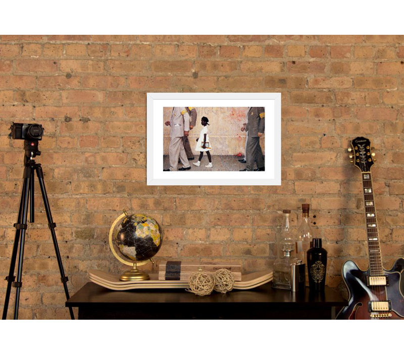 Le problème que nous vivons tous (Ruby Bridges) par Norman Rockwell - impression, Impression encadrée, H 32 po x l 48 po