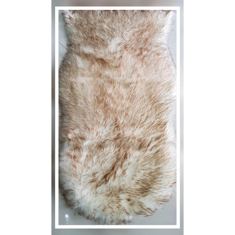Oval Solid Colour Sheepskin 60cm X 110cm Area Rug, Brown