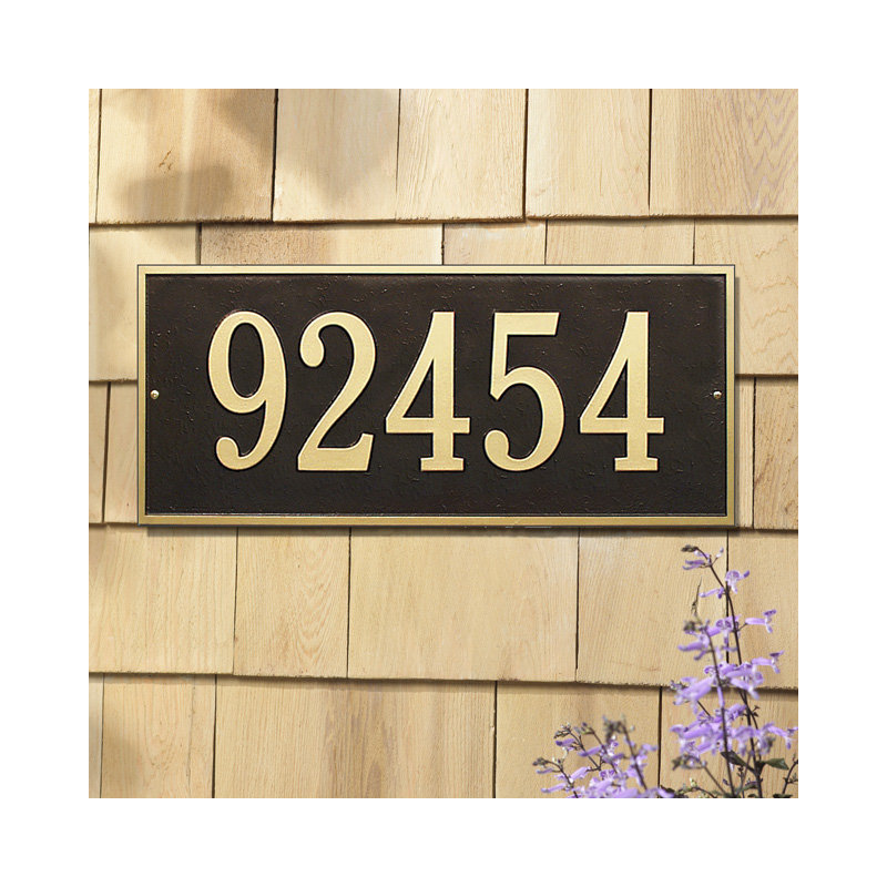 Hartford 1-Line Wall Address Plaque, Bronze and Gold, Yes