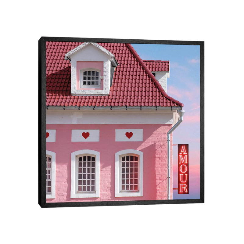 Amour by Erin Summer - Print on Canvas, 45.72cm H x 45.72cm W x 3.81cm D, Black Framed