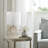Estes Elegant Pink Geometric Glass Table Lamp with White Shade