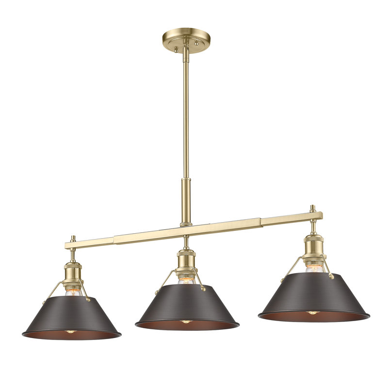 Weatherford 3 - Light Kitchen Island Pendant, Brushed Champagne Bronze, Rubbed Bronze
