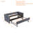 Twin Size Upholstered Daybed With Trundle,USB Port ,Side Pockets, Modern V-Grained Backrest Design,No Box Spring Needed, For Bedroom, Guest Room ( Grey)-431175849