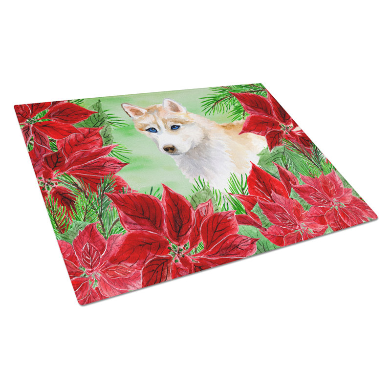Planche à découper en verre trempé caroline de trésors, Husky sibérien
