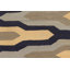 Tapis beige / noir à motif géométrique en laine tissé à plat à motif rectangulaire Blume 4 pi 11 po x 7 pi 0 po