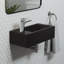 Lavabo mural rectangulaire en céramique avec fixation pour robinet Voltaire-118682193-101462133