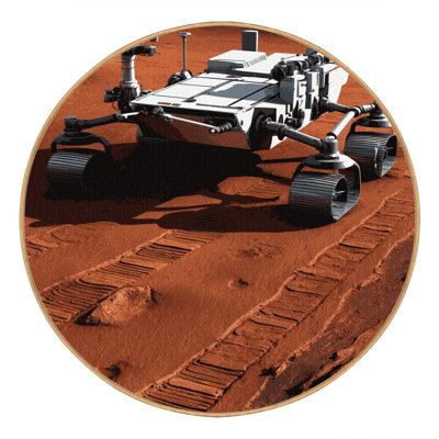 Machine Washable Transportation Brown Area Rug