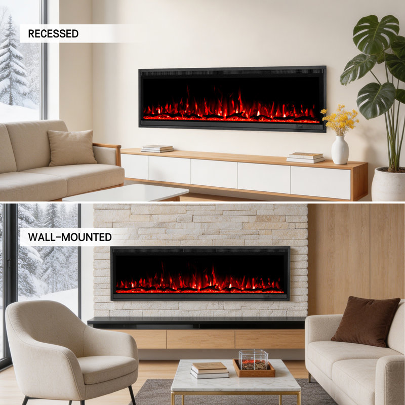 Chaufferette murale encastrée et murale pour foyer 40 po Ultra-Narrow Bezel, certifiée CSA, 40"