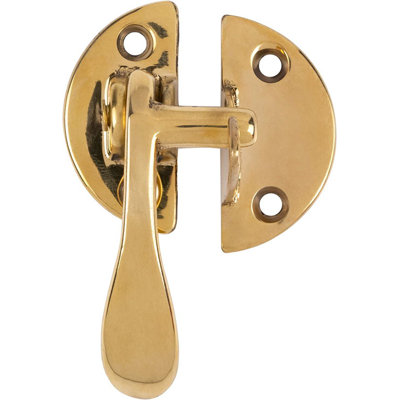 Left Flush Cabinet or Cupboard Lever Brass Latch and Catch