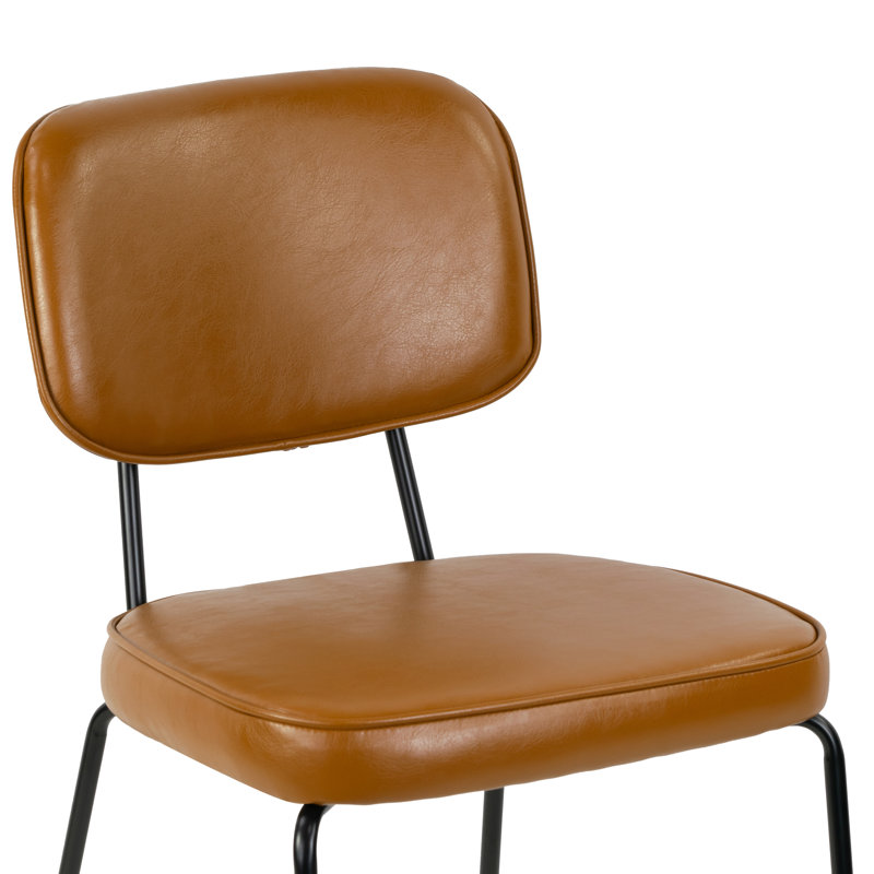 Fucci 18.5'' H Polyurethane Upholstered Side Chair, Cappuccino Brown