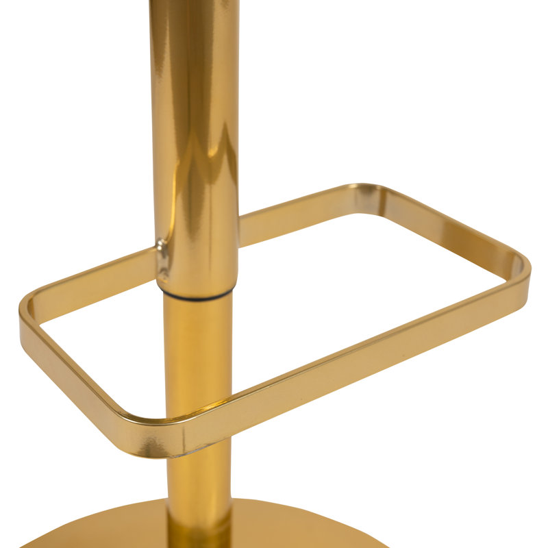 Amberlie Modern Upholstered Adjustable-Height Barstool with Footrest by Flash Furniture, 1, Gold, Black