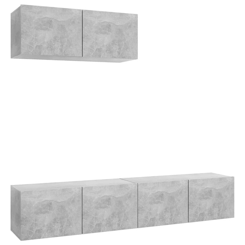 Meuble télé Console console Meuble télé Meuble audio-vidéo en bois d'ingénierie, Gris béton