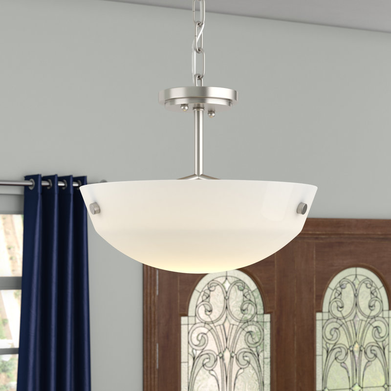 Luminaire suspendu convertible semi-encastré deux lumières Kerrville de Génération Lighting , Non, Chrome