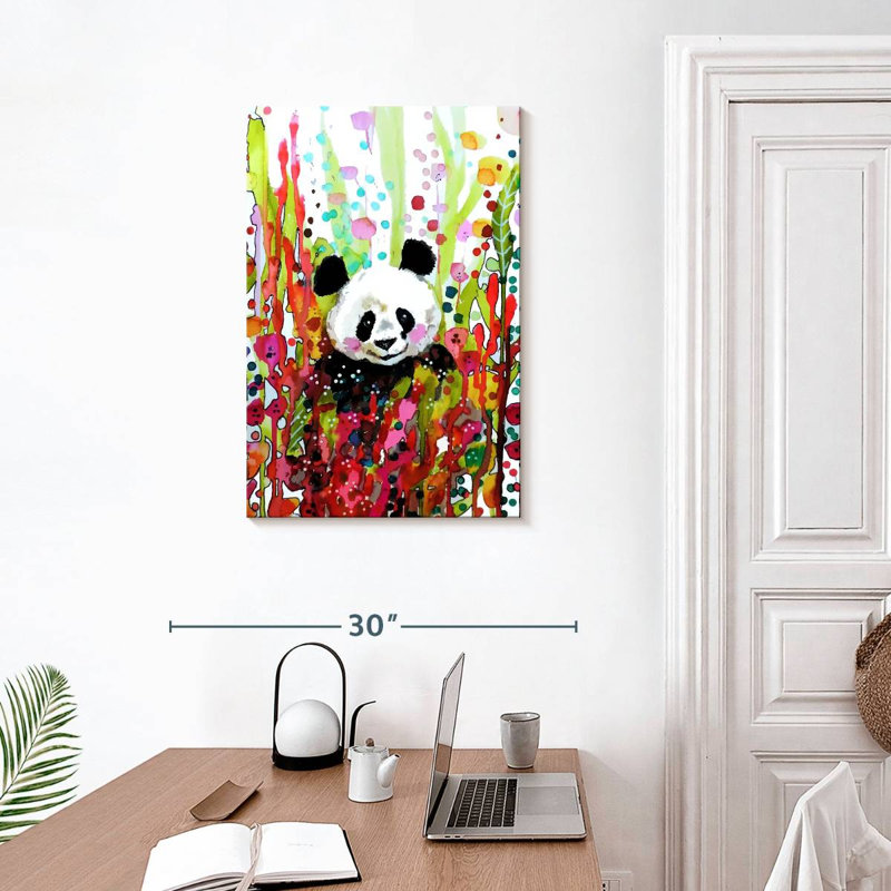 Brampt Floral Panda, 30" H x 20" W