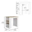 Îlot de cuisine, table de bar de cuisine H 36 po, avec 3 tablettes latérales