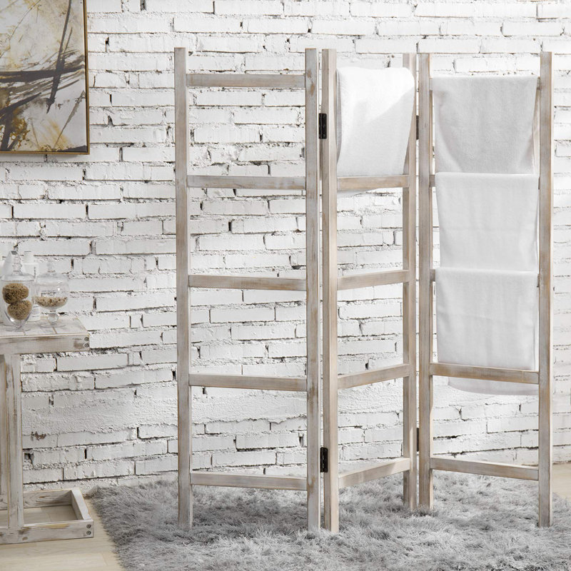 Porte-serviettes en bois massif, Beige
