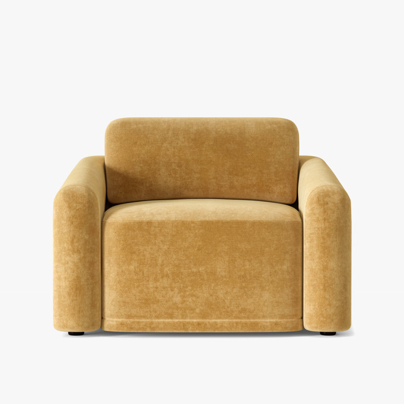 Chaise d'appoint rembourrée Annelise, Velours muscade