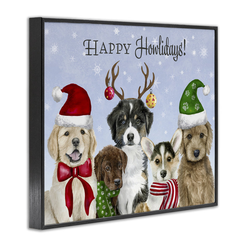 «Happy Howlidays Seasonal Puppies», estampe numérique, conception de Brett Blumenthal, H 11 po x l 14 po