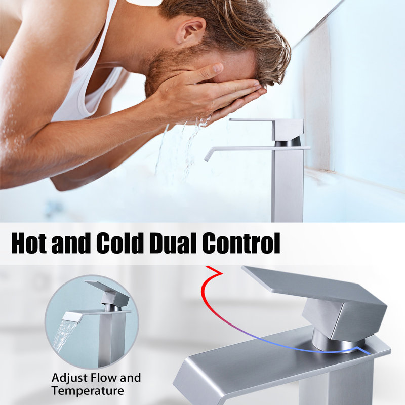 Single Hole Bathroom Faucet, Brushed Nickel