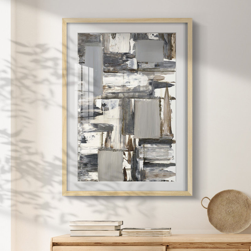 Stacked House III - Toile tendue avec châssis, H 25,5 po x l 17,5 po, Naturel
