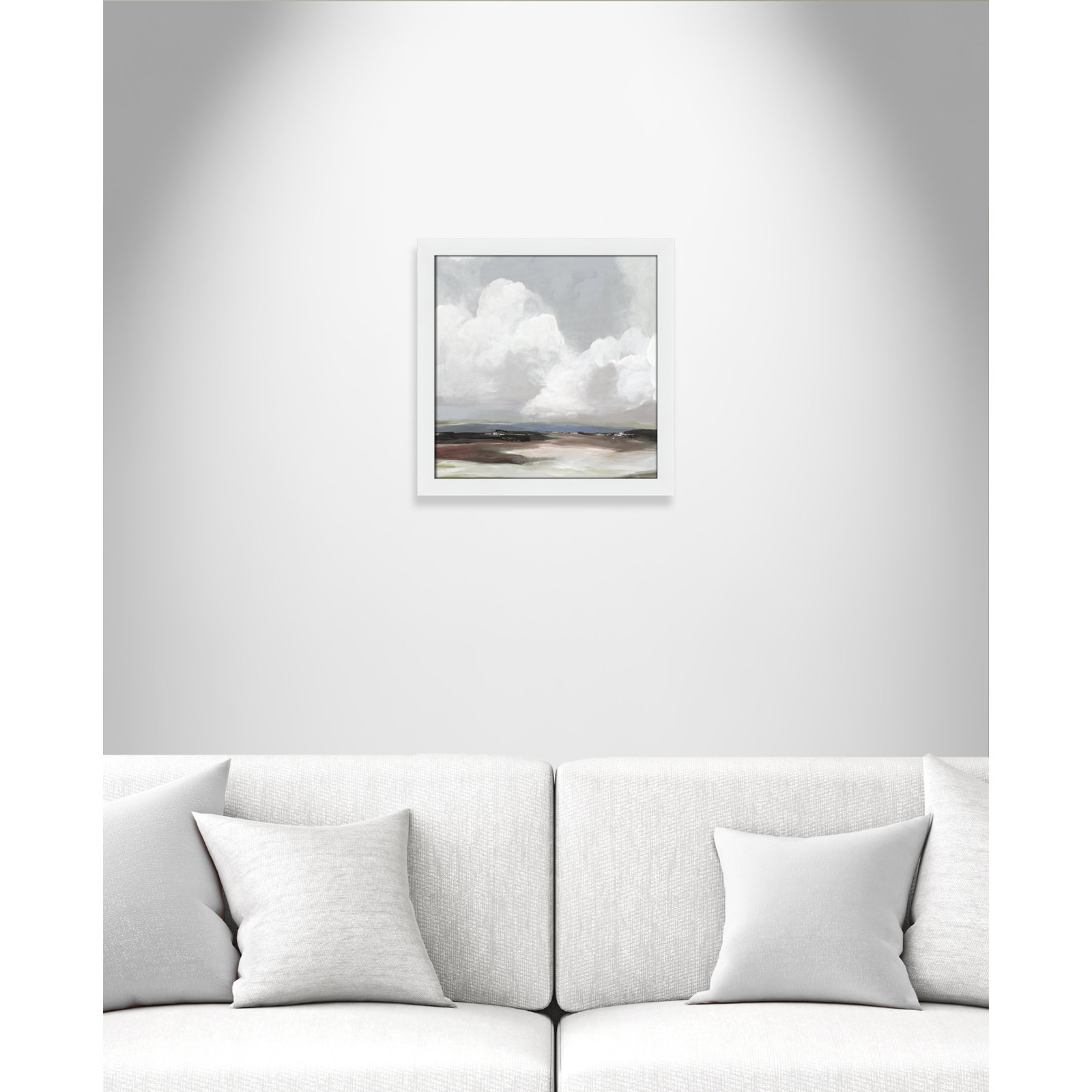 Avron "Morning Air" Painting, 18" H x 18" W x 1.12" D, White Framed