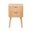 Table de chevet en bois naturel à 2 tiroirs Twilley