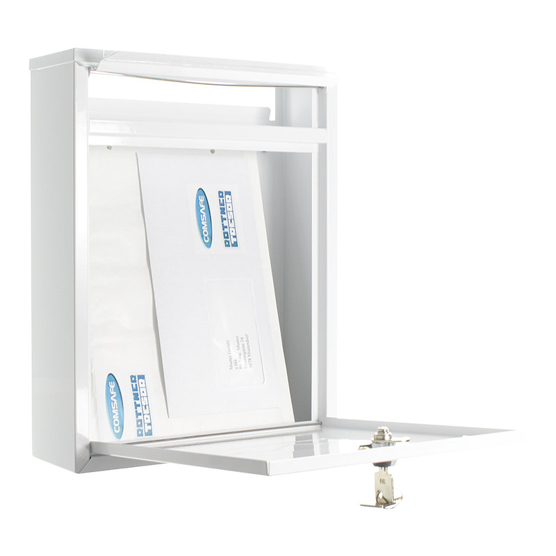 Truvy Steel Wall Mounted Letter Box, White